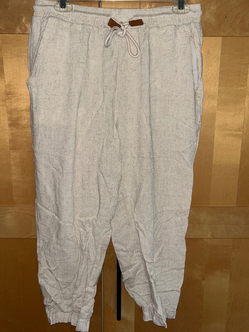 Mens Shein Linen Pants (Small) Off-White Tan